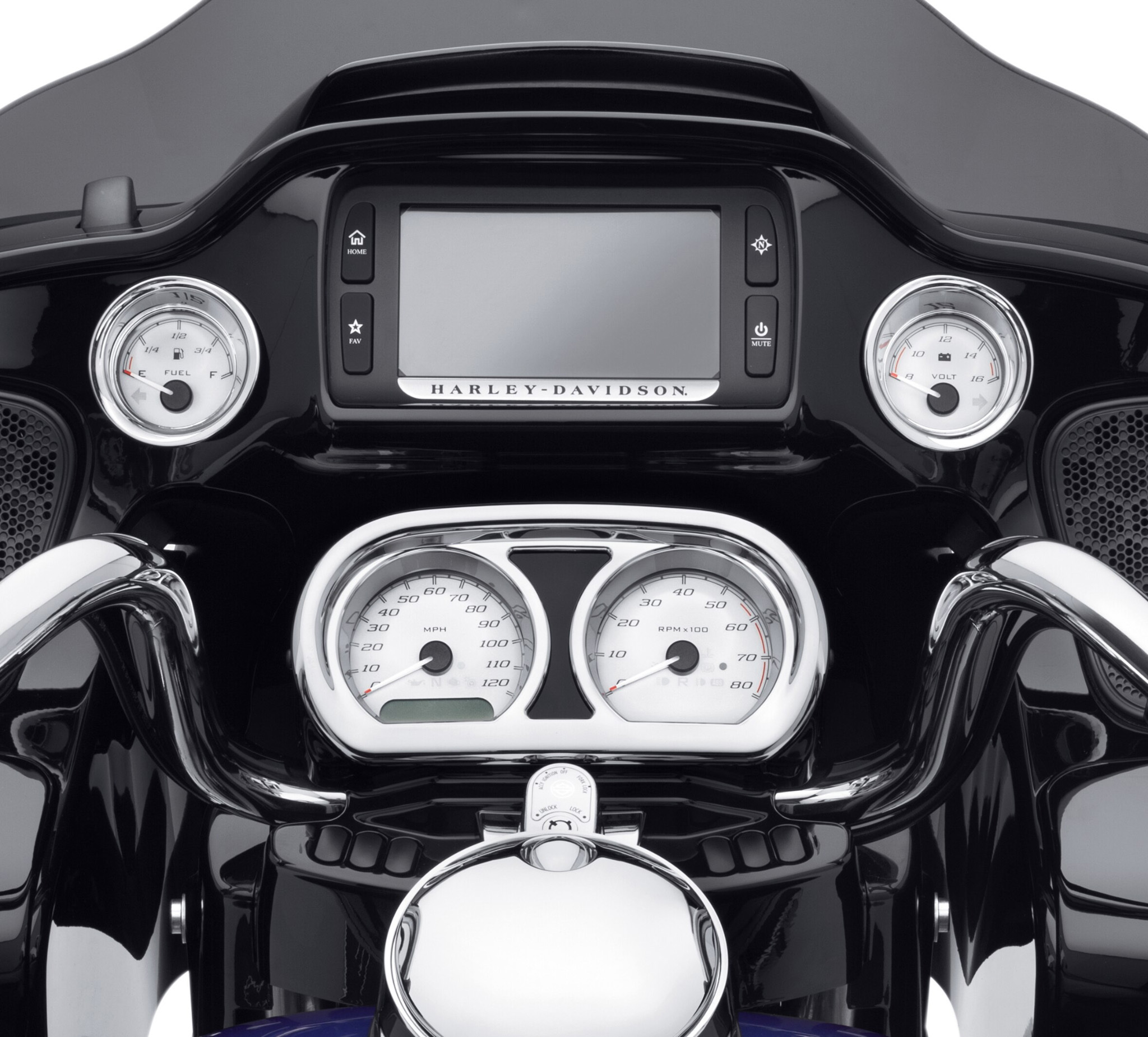 Gauge Trim Kit Chrome fits Harley-Davidson motorcycles